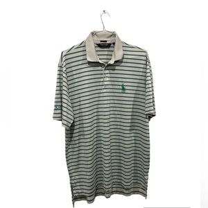 Polo Golf Ralph Lauren‎ Shirt Mens XL Big Pony Button Polyester Cotton Blend EUC